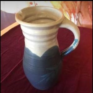 Studio Stoneware Pottery Pitcher Vase Hand Thrown